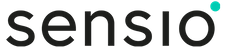 Sensio Logo sort med grønn prikk